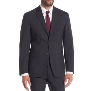 JB Britches Suit Jacket Logan Charcoal Plaid Two Button Notch Lapel Size 42R